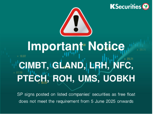 SP signs posted on listed companies' securities as free float does not meet the requirement. 